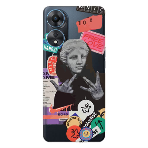 Oppo A 98 Free love Transparent Silicone TPU Θήκη
