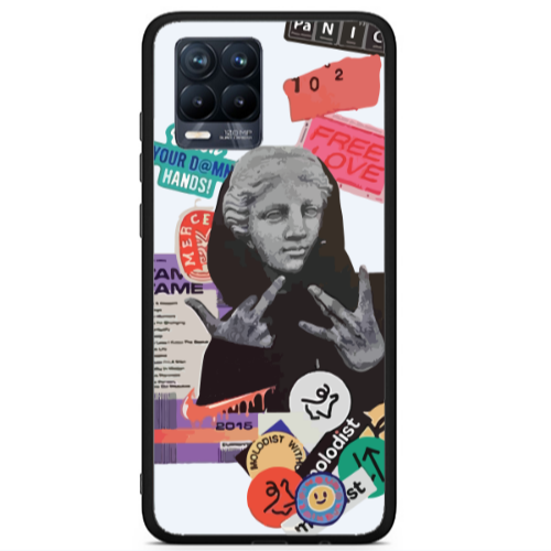 Realme 8 i Free love Black Glossy Θήκη
