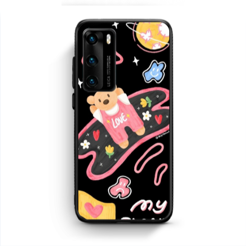 Huawei P40 My planet Black Glossy Θήκη