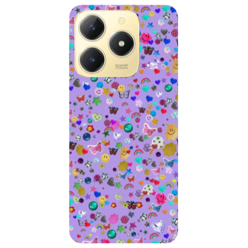 Realme C61 Stars and Rainbow Transparent Silicone TPU Θήκη