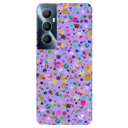 Realme C65 Stars and Rainbow Transparent Silicone TPU Θήκη