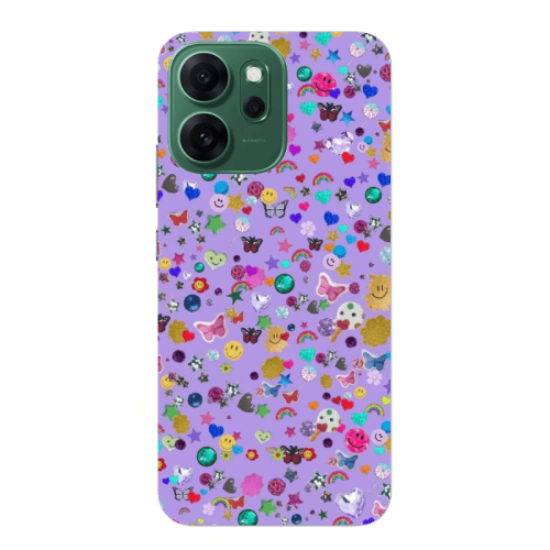 Oppo 14 F Stars and Rainbow Transparent Silicone TPU Θήκη
