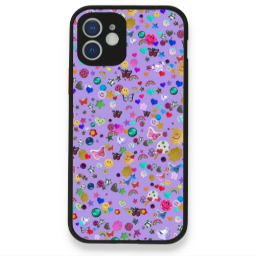 Apple iPhone 12 Stars and Rainbow Black Glossy Θήκη