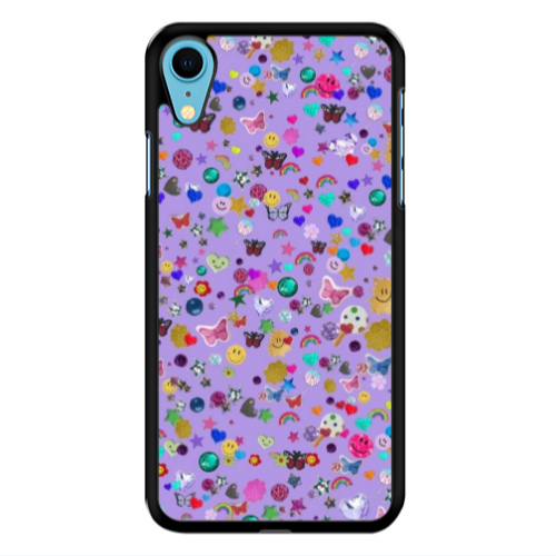 Apple iPhone Xr Stars and Rainbow Black Glossy Θήκη