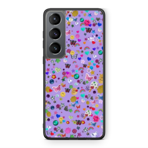 Samsung S21 Stars and Rainbow Black Glossy Θήκη