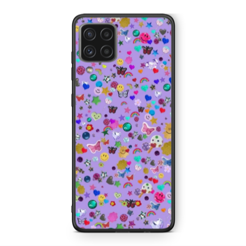 Samsung A22 4G Stars and Rainbow Black Glossy Θήκη