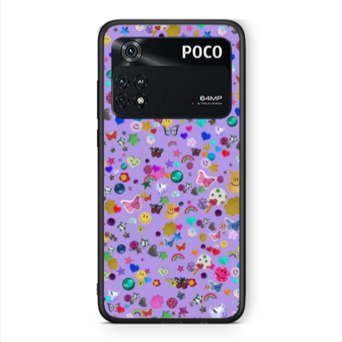 Xiaomi Poco M4 Pro 4G Stars and Rainbow Black Glossy Θήκη