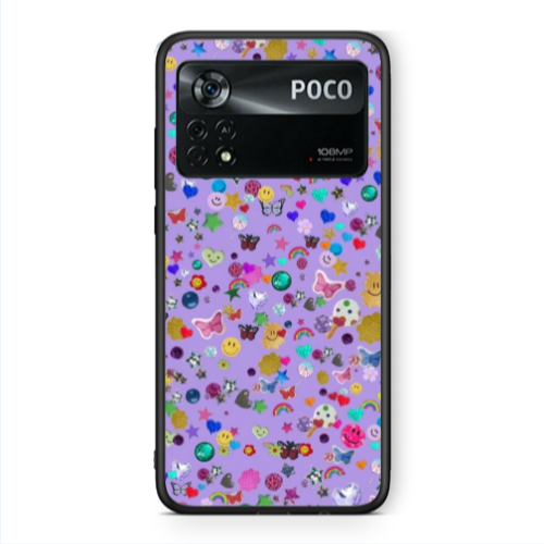 Xiaomi Poco X4 Pro Stars and Rainbow Black Glossy Θήκη