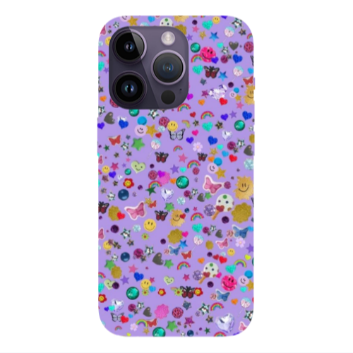 Apple iPhone 14 Pro  Stars and Rainbow Transparent Silicone TPU Θήκη