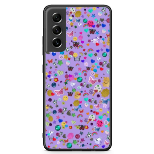 Samsung S21 FE Stars and Rainbow Black Glossy Θήκη