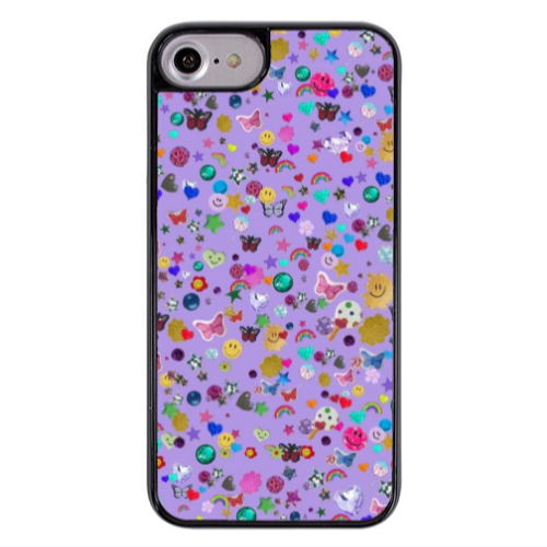 Apple iPhone 7 Stars and Rainbow Black Glossy Θήκη