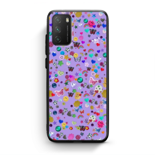 Xiaomi Poco M3 Stars and Rainbow Black Glossy Θήκη
