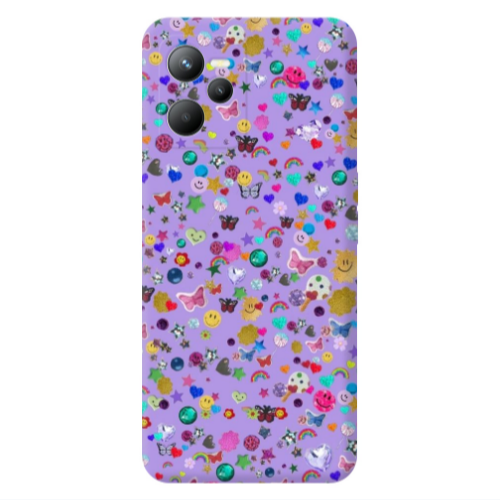 Realme C35 Stars and Rainbow Transparent Silicone TPU Θήκη
