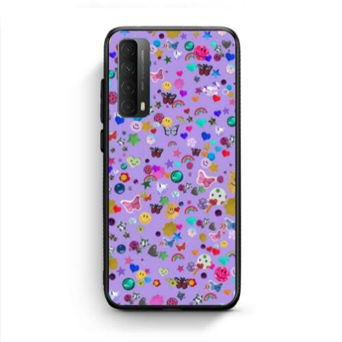 Huawei P Smart 2021 Stars and Rainbow Black Glossy Θήκη