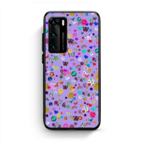 Huawei P40 Stars and Rainbow Black Glossy Θήκη