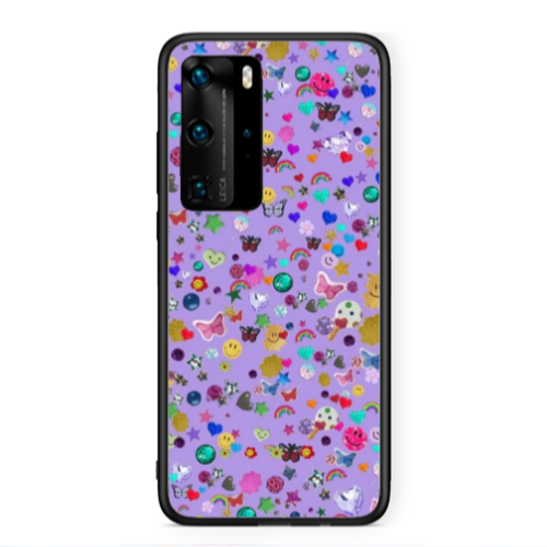 Huawei P40 Pro Stars and Rainbow Black Glossy Θήκη