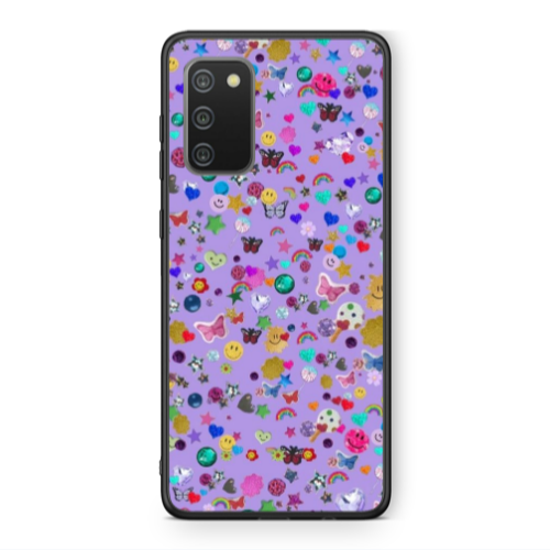 Samsung A02s Stars and Rainbow Black Glossy Θήκη
