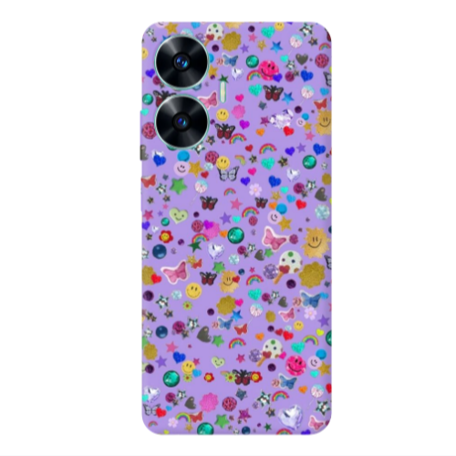 Realme C55 Stars and Rainbow Transparent Silicone TPU Θήκη