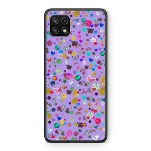 Samsung A22 5G Stars and Rainbow Black Glossy Θήκη