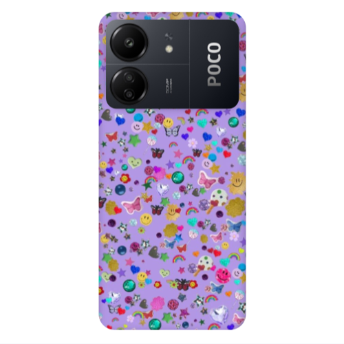 Xiaomi Poco C65 Stars and Rainbow Transparent Silicone TPU Θήκη