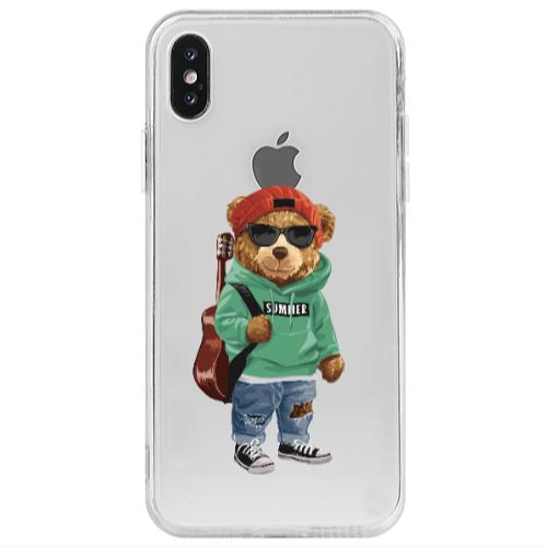 Apple iPhone X Summer Tedy Transparent Silicone TPU Θήκη
