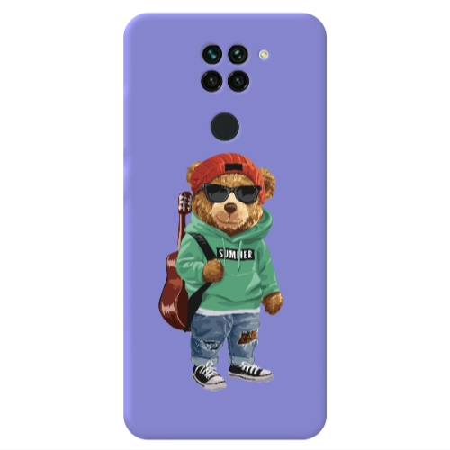 Xiaomi Redmi Note 9 Summer Tedy Purple Colored Silicone TPU Θήκη