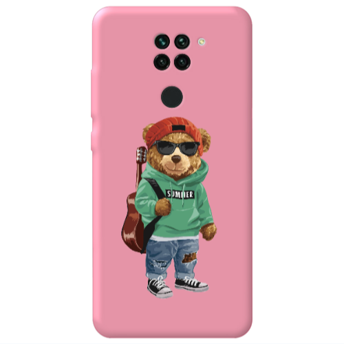 Xiaomi Redmi Note 9 Summer Tedy Pink Colored Silicone TPU Θήκη