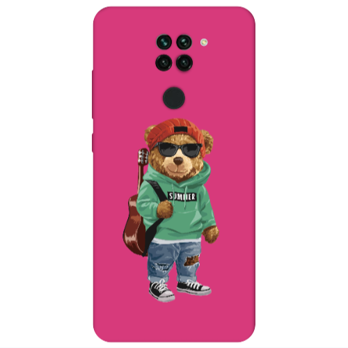 Xiaomi Redmi Note 9 Summer Tedy Fuchsia Colored Silicone TPU Θήκη