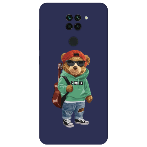 Xiaomi Redmi Note 9 Summer Tedy Dark blue Colored Silicone TPU Θήκη