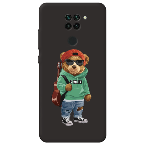 Xiaomi Redmi Note 9 Summer Tedy Black Colored Silicone TPU Θήκη