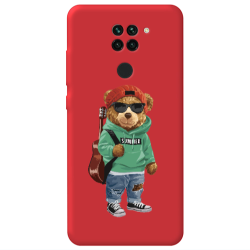 Xiaomi Redmi Note 9 Summer Tedy Red Colored Silicone TPU Θήκη