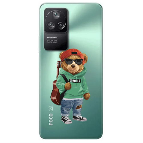 Xiaomi Poco F4 Summer Tedy Transparent Silicone TPU Θήκη