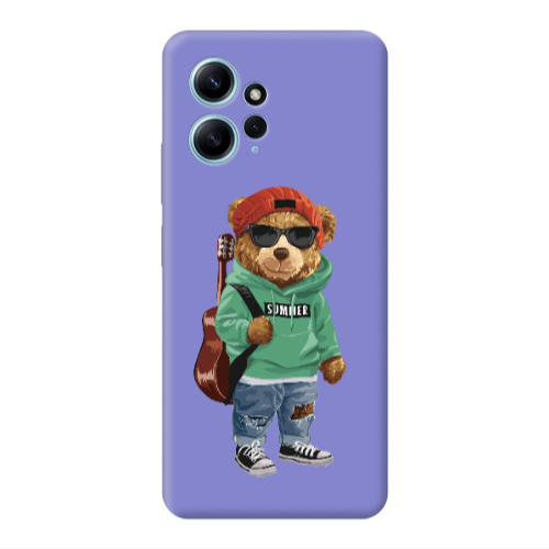 Xiaomi Redmi Note 12 4G Summer Tedy Purple Colored Silicone TPU Θήκη