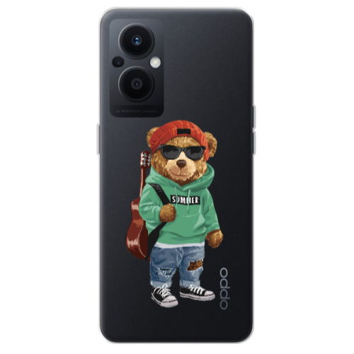 Oppo Reno 7 Lite Summer Tedy Transparent Silicone TPU Θήκη