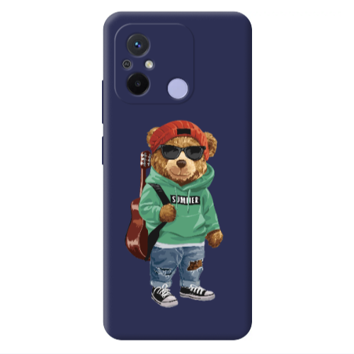 Xiaomi Redmi 12C Summer Tedy Dark blue Colored Silicone TPU Θήκη