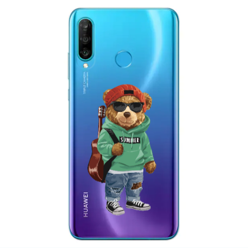 Huawei P30 Lite Summer Tedy Transparent Silicone TPU Θήκη