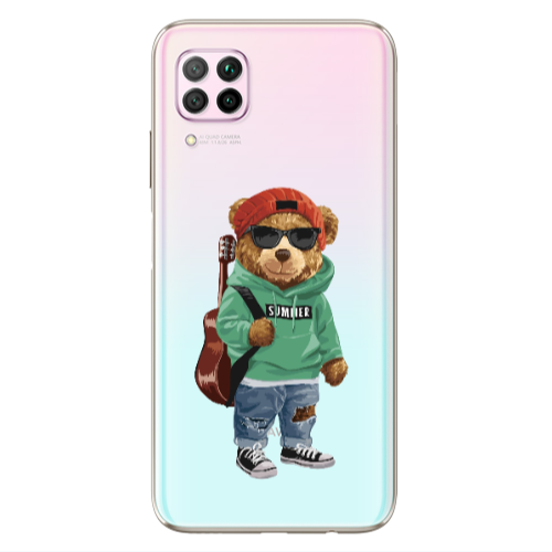 Huawei P40 Lite Summer Tedy Transparent Silicone TPU Θήκη