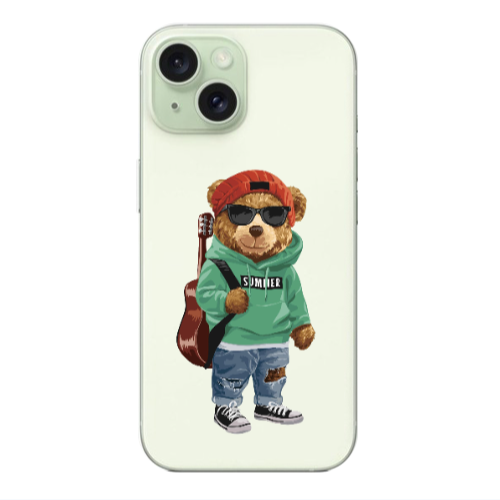 Apple iPhone 15 Plus Summer Tedy Transparent Silicone TPU Θήκη