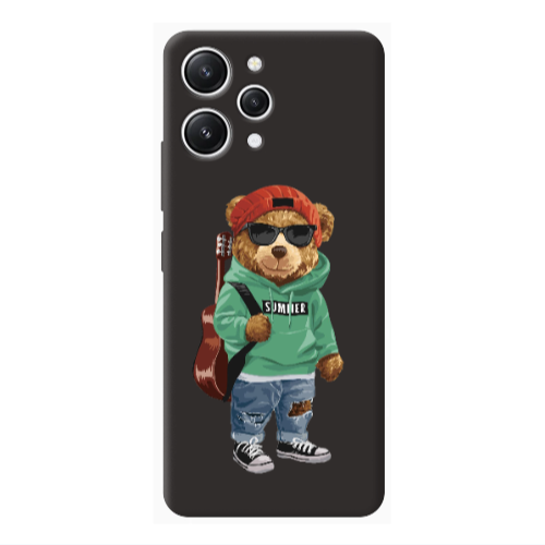 Xiaomi Redmi 12 Summer Tedy Black Colored Silicone TPU Θήκη