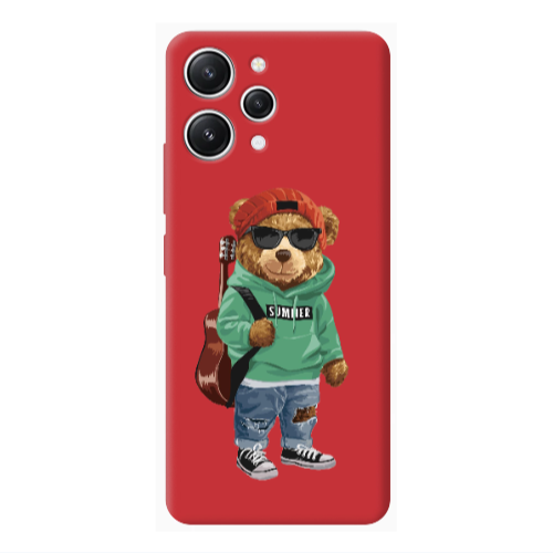 Xiaomi Redmi 12 Summer Tedy Red Colored Silicone TPU Θήκη
