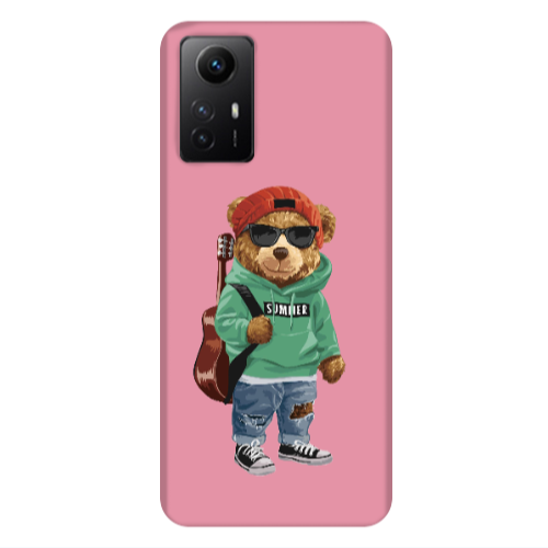 Xiaomi Redmi Note 12s Summer Tedy Pink Colored Silicone TPU Θήκη