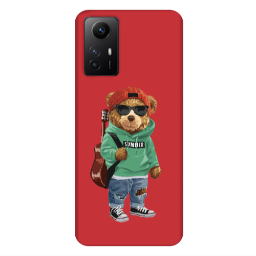 Xiaomi Redmi Note 12s Summer Tedy Red Colored Silicone TPU Θήκη