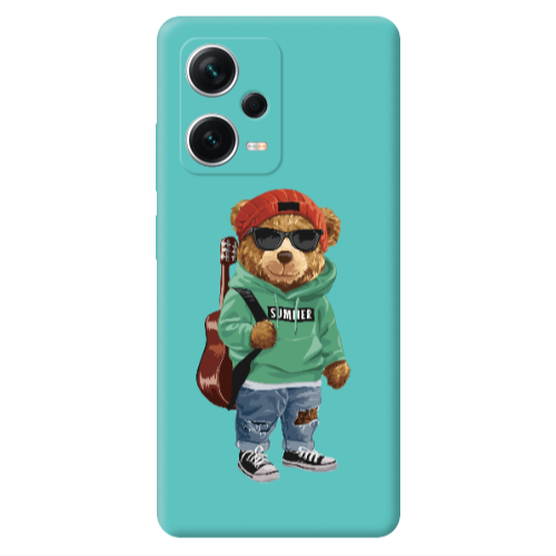 Xiaomi Poco X5 Summer Tedy Turquoise Colored Silicone TPU Θήκη