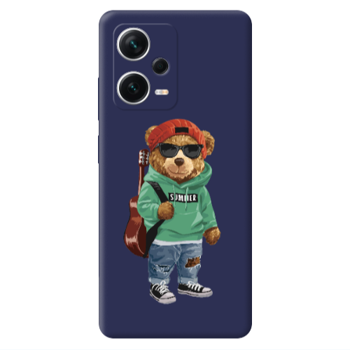 Xiaomi Poco X5 Summer Tedy Dark blue Colored Silicone TPU Θήκη