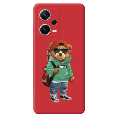Xiaomi Poco X5 Summer Tedy Red Colored Silicone TPU Θήκη
