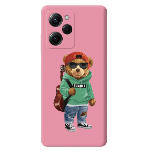 Xiaomi Poco X5 Pro Summer Tedy Pink Colored Silicone TPU Θήκη
