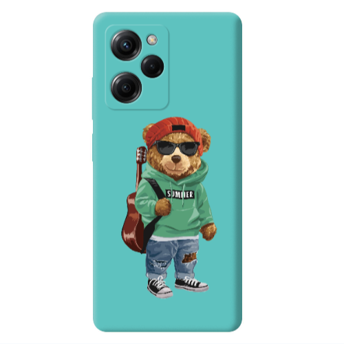 Xiaomi Poco X5 Pro Summer Tedy Turquoise Colored Silicone TPU Θήκη