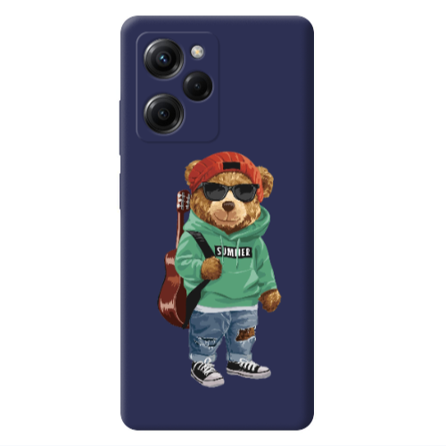 Xiaomi Poco X5 Pro Summer Tedy Dark blue Colored Silicone TPU Θήκη