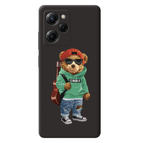 Xiaomi Poco X5 Pro Summer Tedy Black Colored Silicone TPU Θήκη