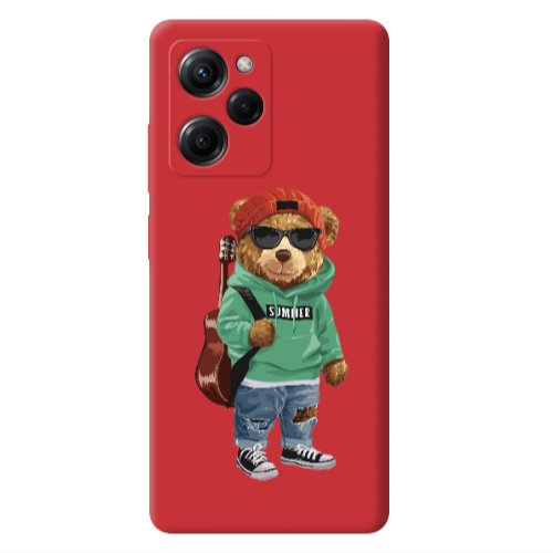 Xiaomi Poco X5 Pro Summer Tedy Red Colored Silicone TPU Θήκη